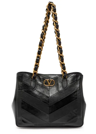 VALENTINO GARAVANI VALENTINO GARAVANI SMALL PANELLED LEATHER TOTE BAG