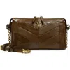 Valentino Garavani Small Panthea Chevron Patchwork Leather Shoulder Bag In Brown