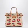 Valentino Antibes Small Leather-trimmed Embroidered Raffia Tote