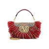 Valentino Garavani Small Red Cotton Shoulder Bag