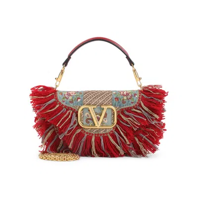 Valentino Garavani Small Red Cotton Shoulder Bag