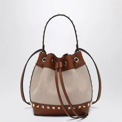 Valentino Garavani Small Rockstud Bucket In Fabric