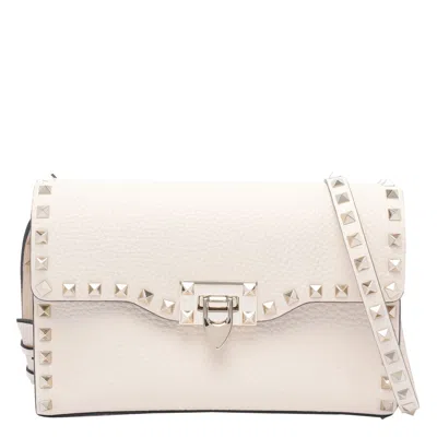 Valentino Garavani Small Rockstud Crossbody Bag In White