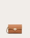 Valentino Garavani Small Rockstud Grainy Calfskin Crossbody Bag Woman Almond Uni In アーモンド