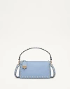 Valentino Garavani Small Rockstud Grainy Calfskin Crossbody Bag Woman Azure Uni