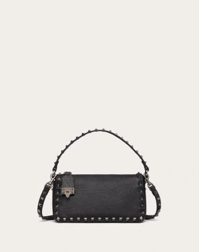 Valentino Garavani Small Rockstud Grainy Calfskin Crossbody Bag Woman Black Uni