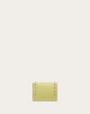 Valentino Garavani Small Rockstud Grainy Calfskin Wallet Woman Light Yellow Uni