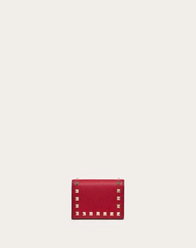 Valentino Garavani Small Rockstud Grainy Calfskin Wallet Woman Rosso Valentino Uni In ロッソ ヴァレンティノ