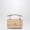 Valentino Garavani Small Rockstud Spike Bag In Laminated Nappa Women In Silver