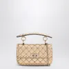Valentino Garavani Small Rockstud Spike Bag In Laminated Nappa Women In Silver