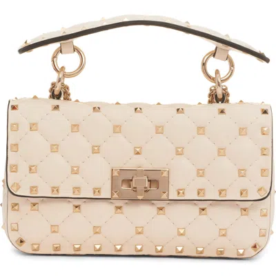 Valentino Garavani Small Rockstud Spike Leather Shoulder Bag In Metallic
