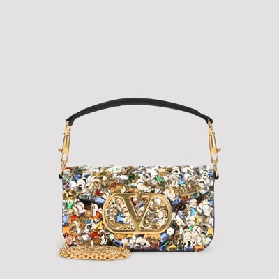 Valentino Garavani Small Shoulder Handbag With Silk & Sequins In Multi
