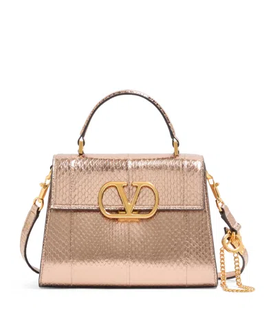 VALENTINO GARAVANI VALENTINO GARAVANI SMALL SNAKESKIN VSLING TOP-HANDLE BAG