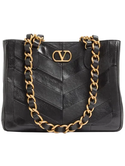 Valentino Garavani Small Tote Laseine Bags In White