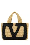 Valentino Garavani  Garavani Viva Superstar Small Shopping Bag In Raffia Woman Natural Uni In Neutral