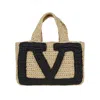 Valentino Small Tote Viva Superstar Crochet Rafia In Black