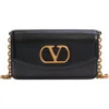 Valentino Small Clutch Gold-tone Hardware In Nero