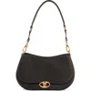 Valentino Garavani Small Vlogo Leather Saddle Shoulder Bag In Nero