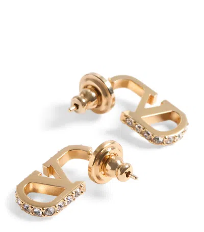 Valentino Garavani Small Vlogo Signature Hoop Earrings In Gold