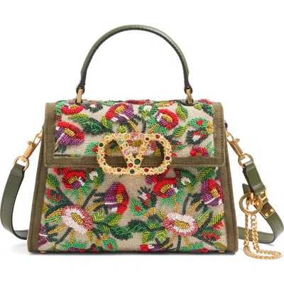 Valentino Garavani Small Vsling Crystal Embellished Top Handle Bag In Multi