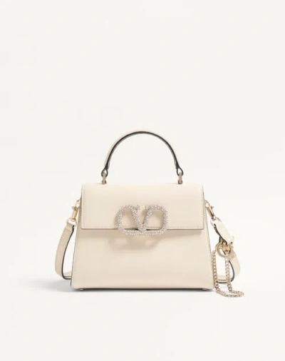 Valentino Garavani Small Vsling Handbag With Jewel Logo Woman Ivory Uni