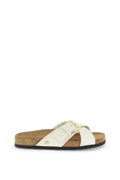 Valentino Garavani Smooth Leather Fussfriend Slides For In White