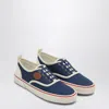 Valentino Garavani Blue Low Top Sneakers With Vlogo Patch On The Side In Cotton Man