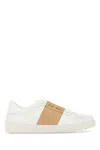 Valentino Open Sneakers In Leather With Contrast Colored Stripe And Stud Detail In Multi