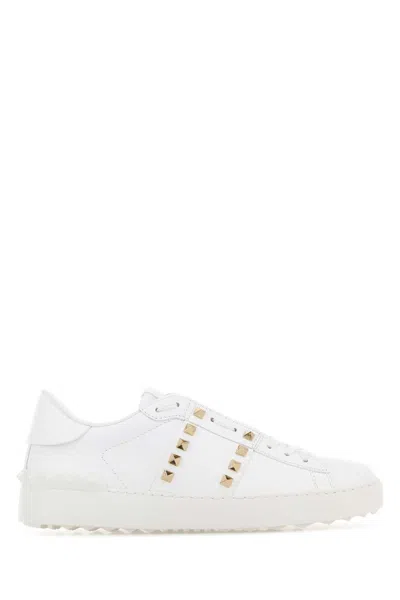Valentino Garavani Valentino Rockstud Untitled Leather Sneaker In White