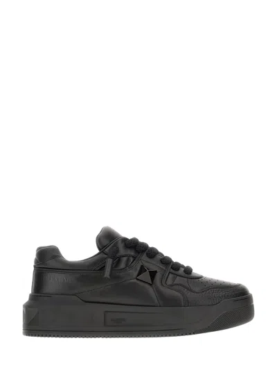 Valentino Garavani One Stud Xl Leather Low-top Sneakers In Black