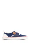 Valentino Garavani Blue Low Top Sneakers With Vlogo Patch On The Side In Cotton Man