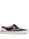 Valentino Garavani Blue Low Top Sneakers With Vlogo Patch On The Side In Cotton Man