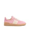 Valentino Round Toe Suede Sneakers With Stud Detail