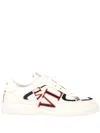 Valentino Leather Imperfections Low-top Sneakers With Perforated Toe