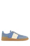Valentino Upvillage Suede-trimmed Leather Sneakers In Blue