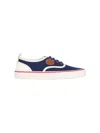 Valentino Garavani Blue Low Top Sneakers With Vlogo Patch On The Side In Cotton Man In Blue