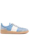 Valentino Upvillage Suede-trimmed Leather Sneakers In Blue