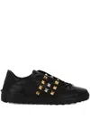 Valentino Studded Leather Sneakers Rubber Sole