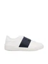 Valentino Open Sneaker With Contrasting Panel And Studded Heel In White