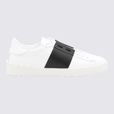 Valentino Garavani Open Leather Sneakers With Contrast Band And Stud Details Shoes In White