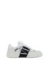 Valentino Vl7n Leather And Fabric Low-top Sneakers In Bianconerobiabiabiane Ice