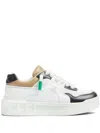 Valentino Stud Xl Low-top Sneakers With Contrasting Panels In Bianco/nero/desert Beige