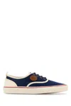 Valentino Garavani Blue Low Top Sneakers With Vlogo Patch On The Side In Cotton Man In Black