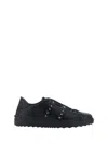 Valentino Rockstud Untitled Studded Leather Sneakers In Black