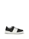 Valentino Open Low-top Sneakers Rubber Sole In Black
