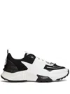 Valentino True Act Leather-trimmed Mesh And Rubber Sneakers In Black