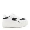 Valentino Bicolor Leather Platform Sneakers In Black