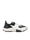 Valentino True Act Leather-trimmed Mesh And Rubber Sneakers In Black-white