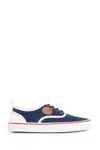 Valentino Garavani Blue Low Top Sneakers With Vlogo Patch On The Side In Cotton Man In Blue
