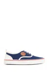 Valentino Garavani Blue Low Top Sneakers With Vlogo Patch On The Side In Cotton Man In Blue